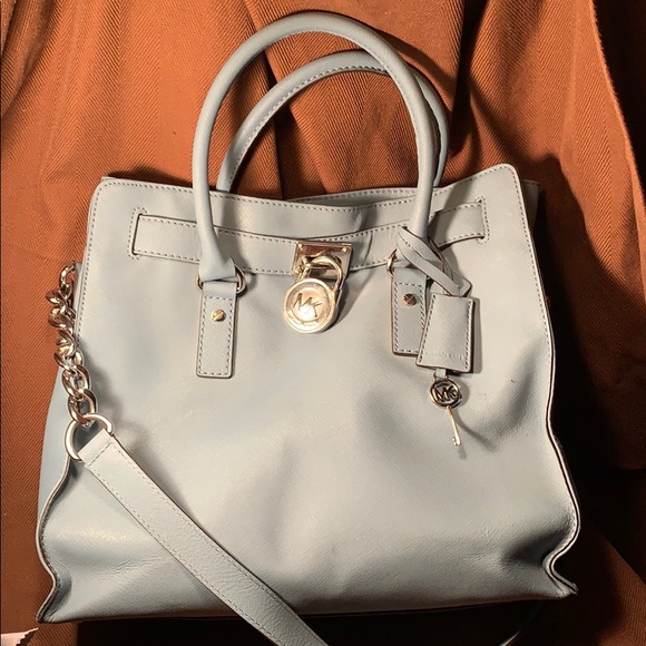 Michael Kors Hamilton Lock/key 18K tote/bag EC! - Picture 1 of 16